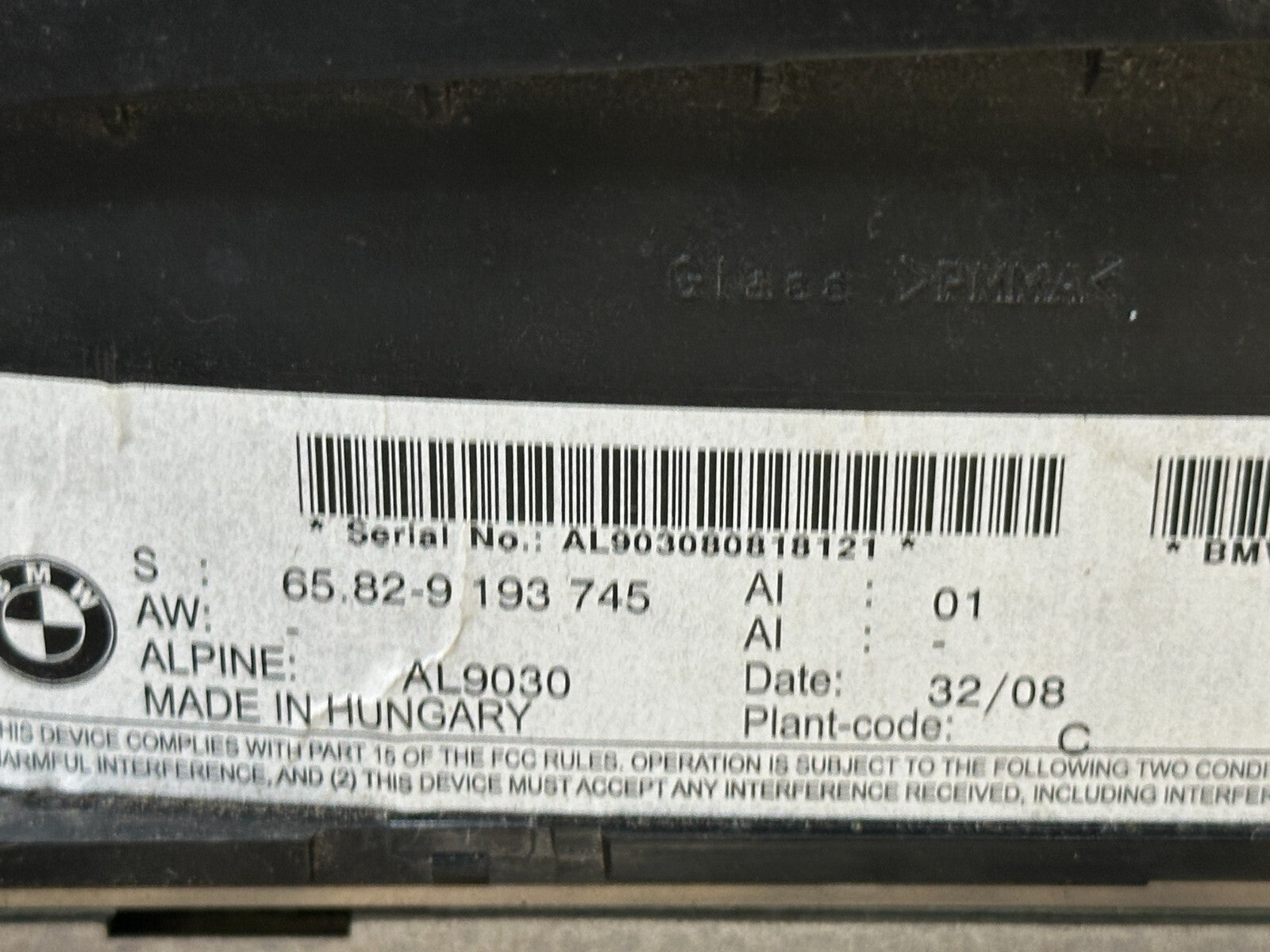 BMW 2006-2013 E90 E92 E9X SAT GPS NAVIGATION DISPLAY SCREEN iDrive OEM 9193745