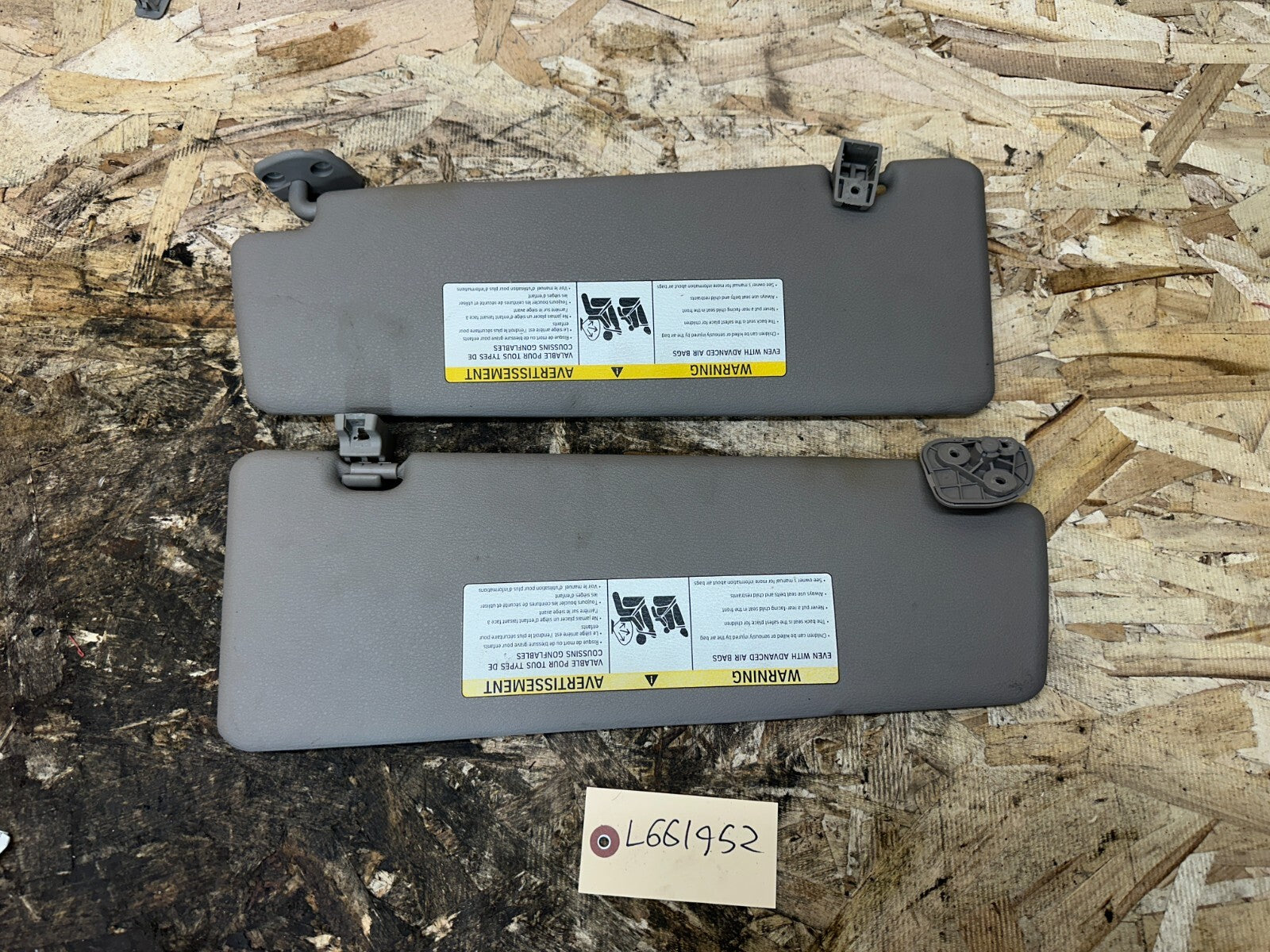 BMW 2007-2014 E70 X5 GRAY SUN VISOR SET 2PC OEM 51167278575+6