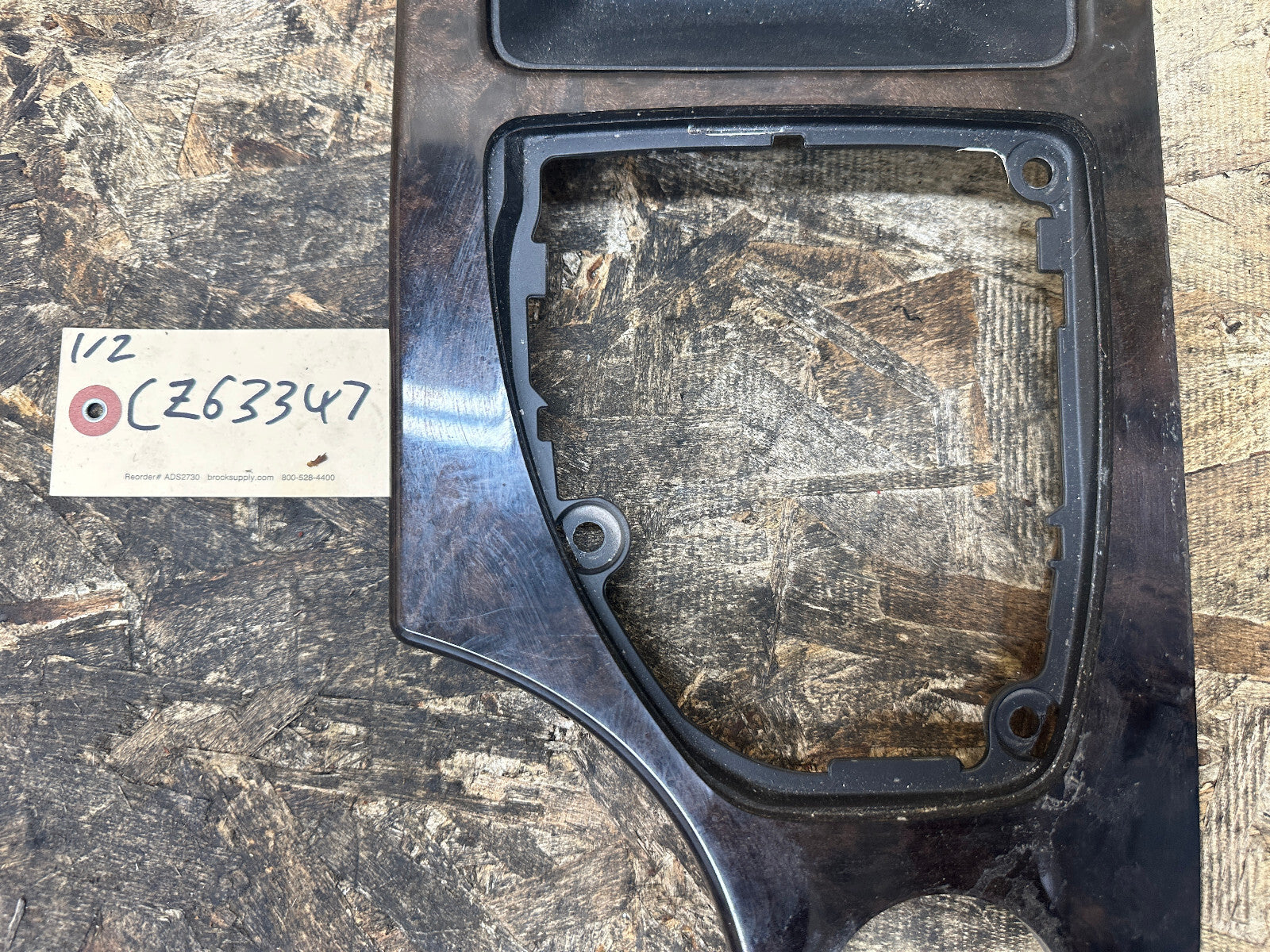 BMW 05-10 5 SERIES CENTER CONSOLE POPLAR WOOD SHIFTER BEZEL iDRIVE TRIM 6974721
