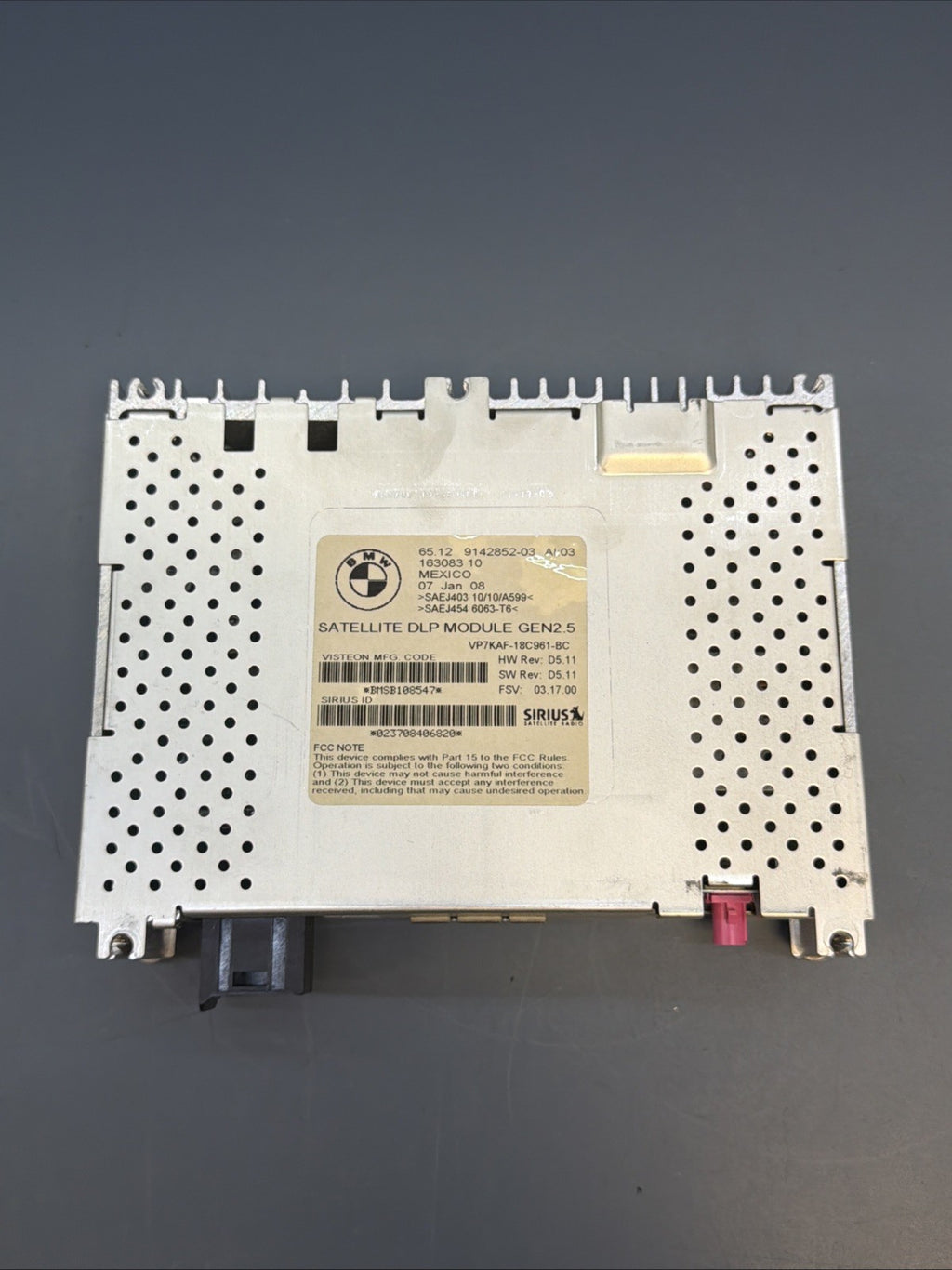 BMW/ X5 1 3 5 6 7 X6 Z4 SERIES OEM SATELLITE RADIO MODULE SIRIUS 9142852