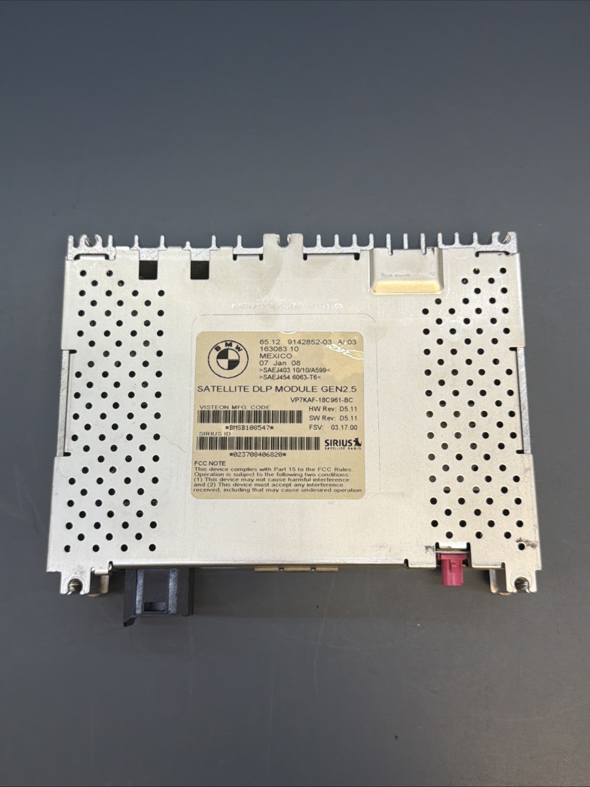 BMW/ X5 1 3 5 6 7 X6 Z4 SERIES OEM SATELLITE RADIO MODULE SIRIUS 9142852