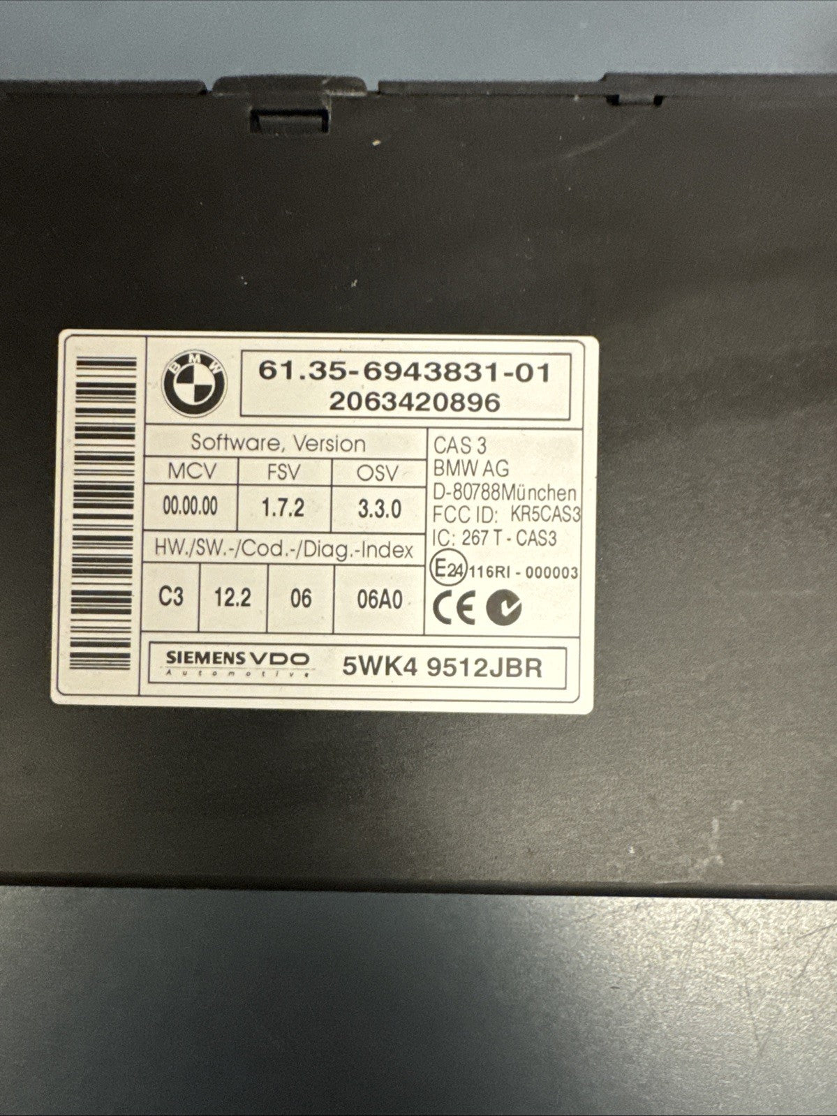 07-13 BMW 328i E90 128i N52 OEM ECU DME CAS KEY SET COMPUTER OEM 7574544 MSV80
