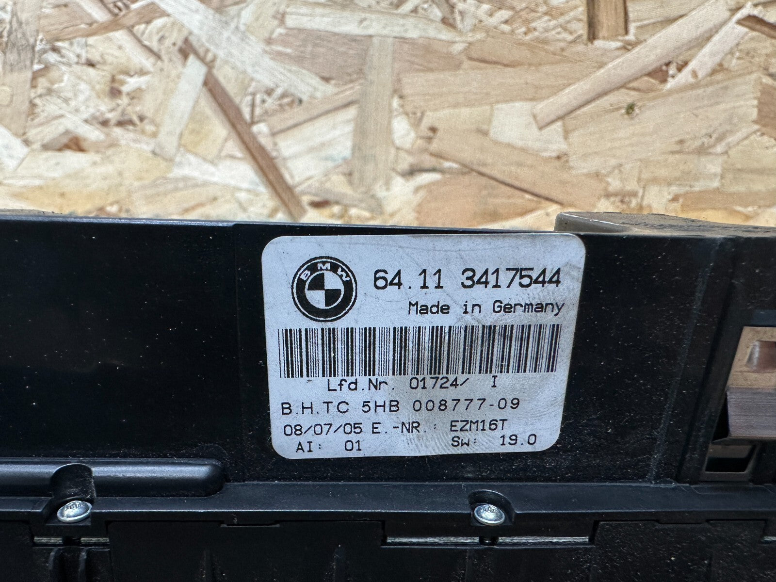 BMW 03/10 E83 X3 FRONT CENTER CONSOLE CLIMATE CONTROL PANEL BLACK OEM 3417544