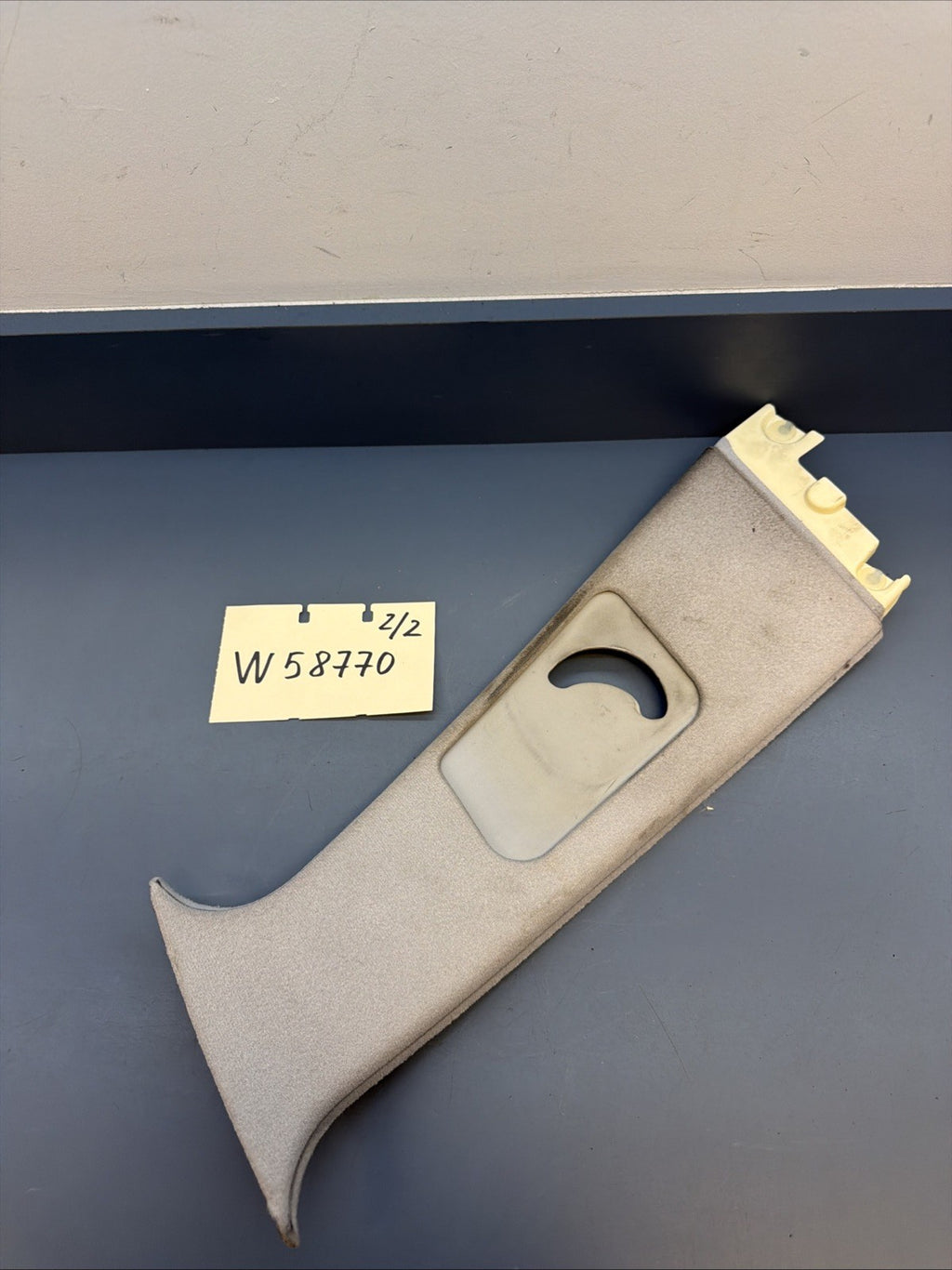 97-03 BMW E39 5 Series Center Left Diver Side Upper B Pillar Trim Grey 8172419