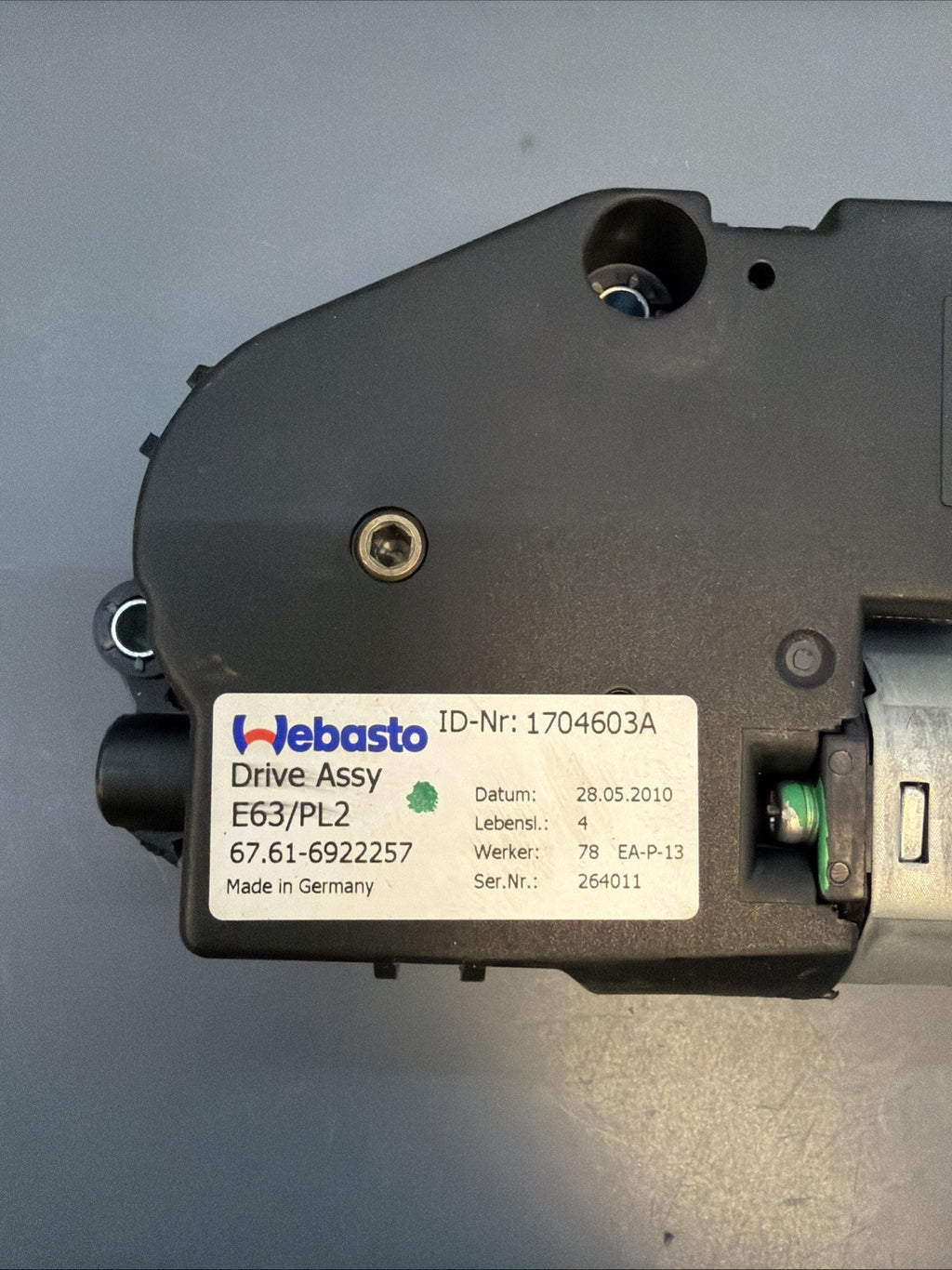 05-13 BMW E63 E82 E90 E92 SUNROOF MOON ROOF MOTOR UNIT 6922257 OEM