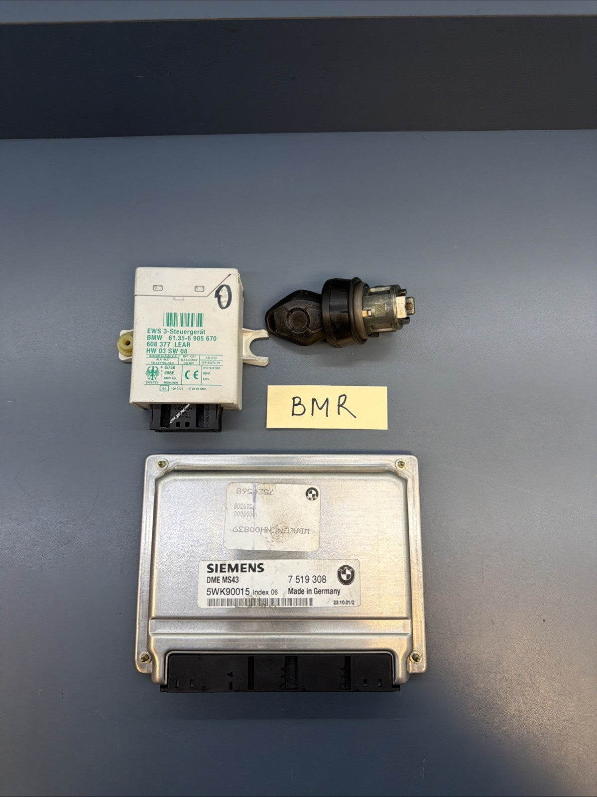 BMW E46 E39 E53 3 5 3.0i M54 ENGINE ECU SET DME MS43 EWS3 IGNITION KEY 7519308