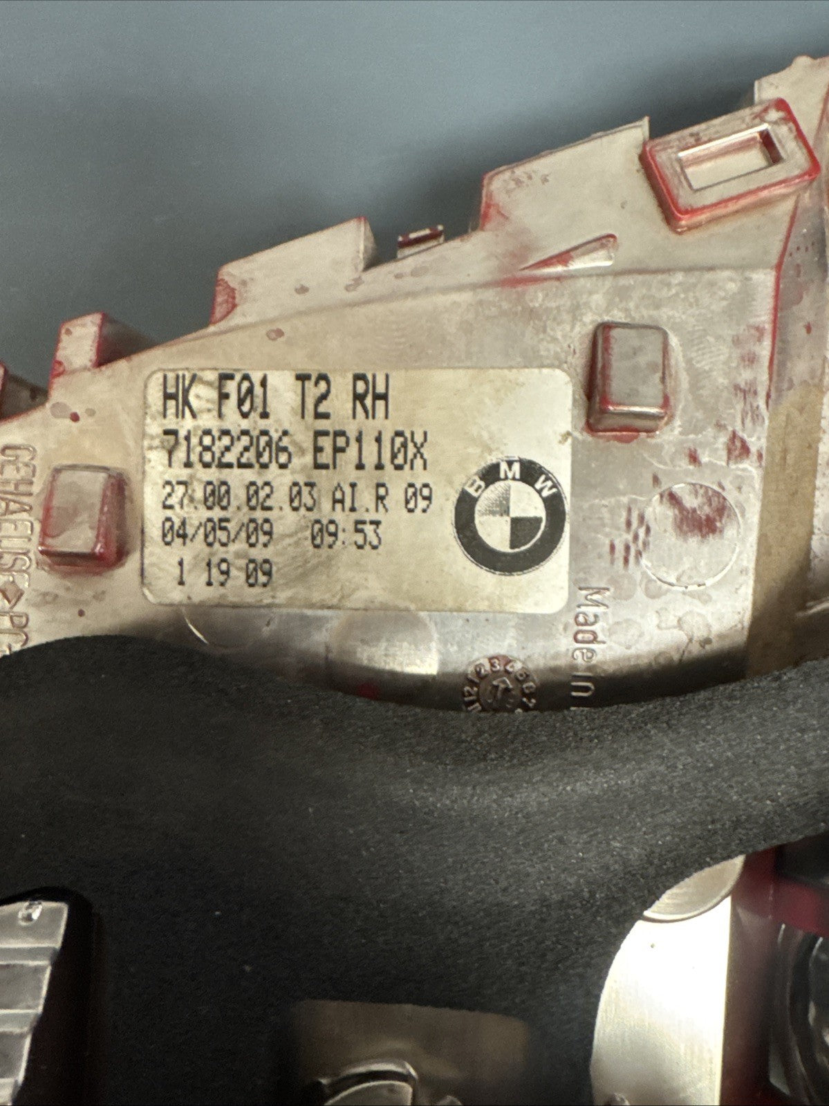 09-12 BMW F01 F02 740i 750i Inner Trunk Tail Light Pair 7182205 7182206 OEM