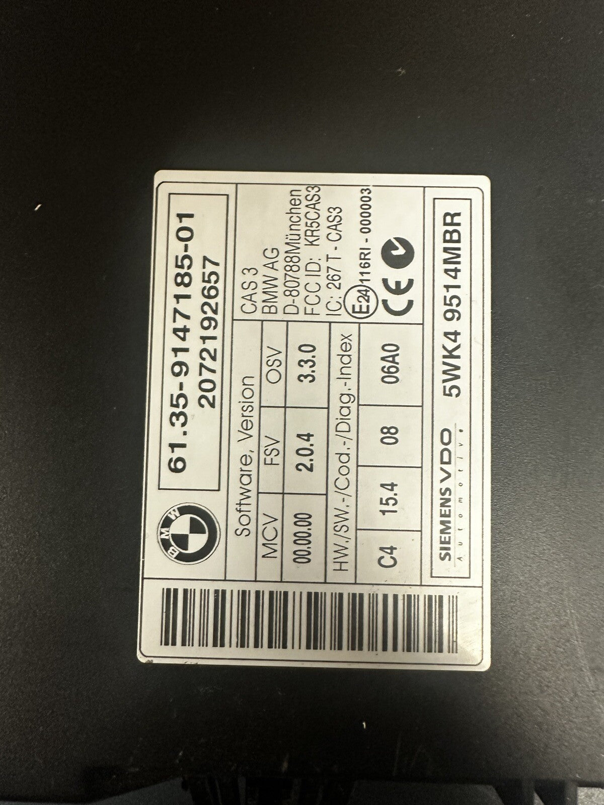 BMW E90 N52N ENGINE CONTROL ECU UNIT SET DME KEY IGNITION MSV80.0 7581123