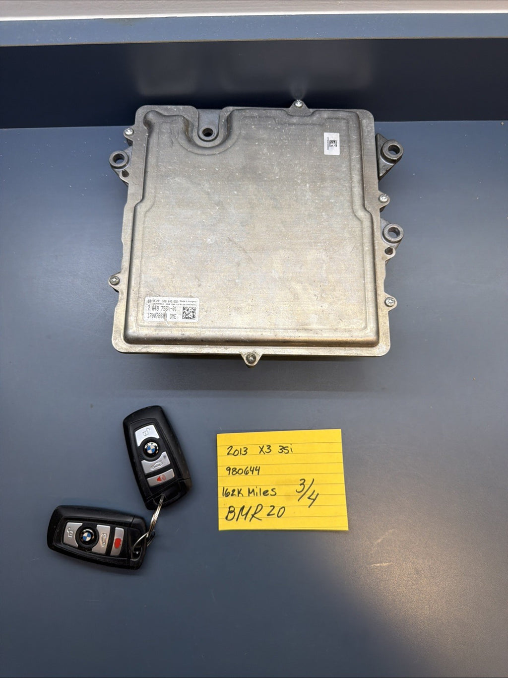 BMW F10 F25 5 X3 series 3.5iX N55 ENGINE ECU COMPUTER DME KEY 7649750