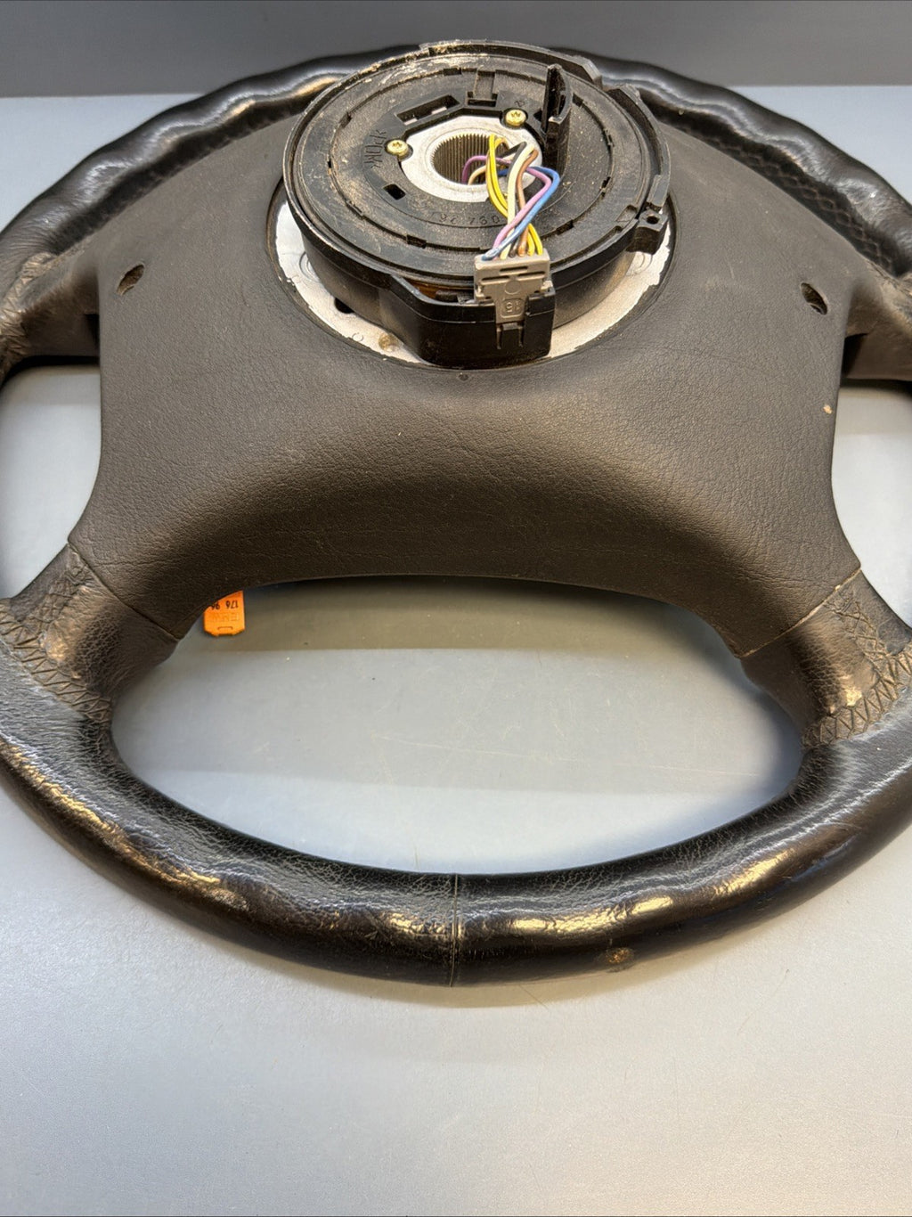 95-03 Bmw E38 740 750 540 Left Driver Leather Steering Wheel Black Trim 1094259