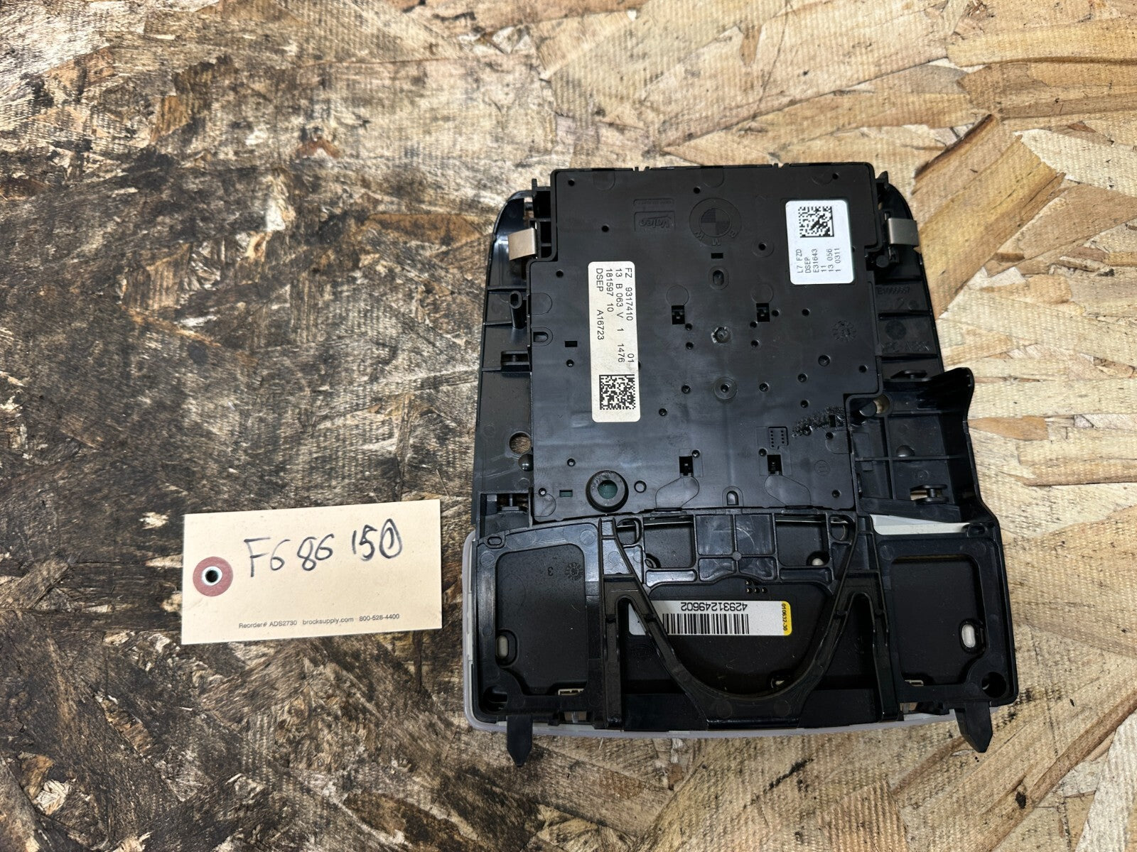 BMW 2012-2019 F30 3 SERIES FRONT ROOF DOME LIGHT SUNROOF SWITCH OEM 9317410