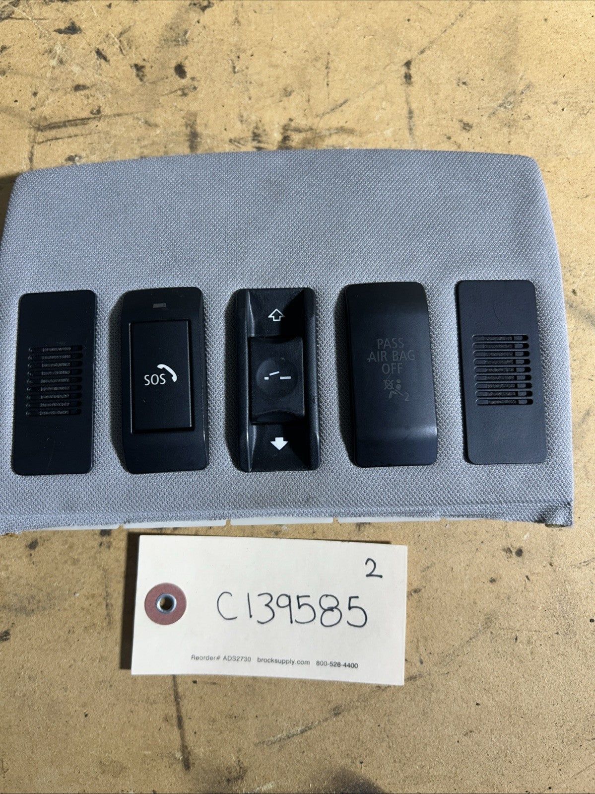 08-10 BMW 535xi E60 Front Upper Sunroof Switch Control Switch Trim OEM 7125072