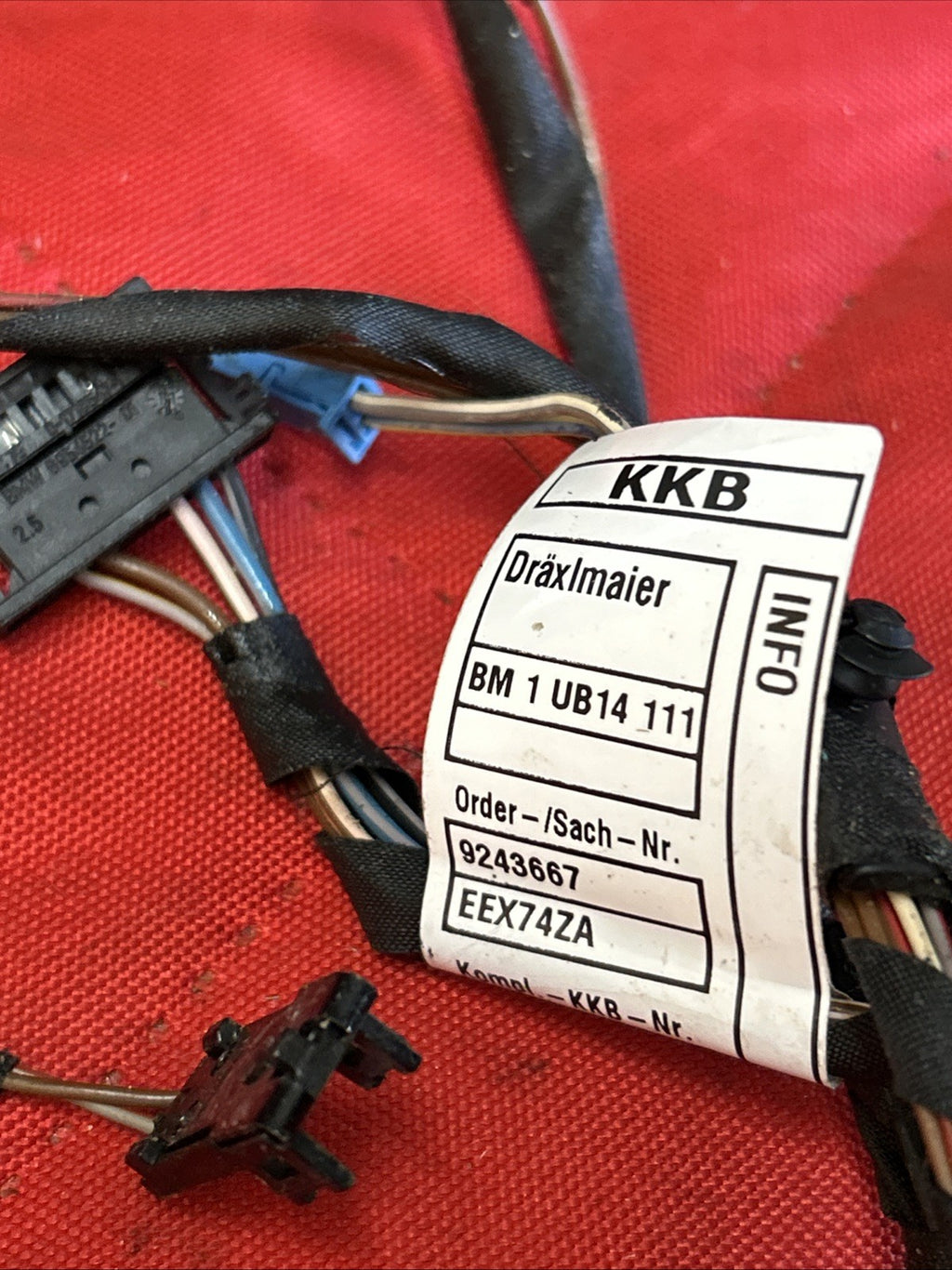 2011-2018 BMW X3 Rear Left Door Wiring 9243667 OEM