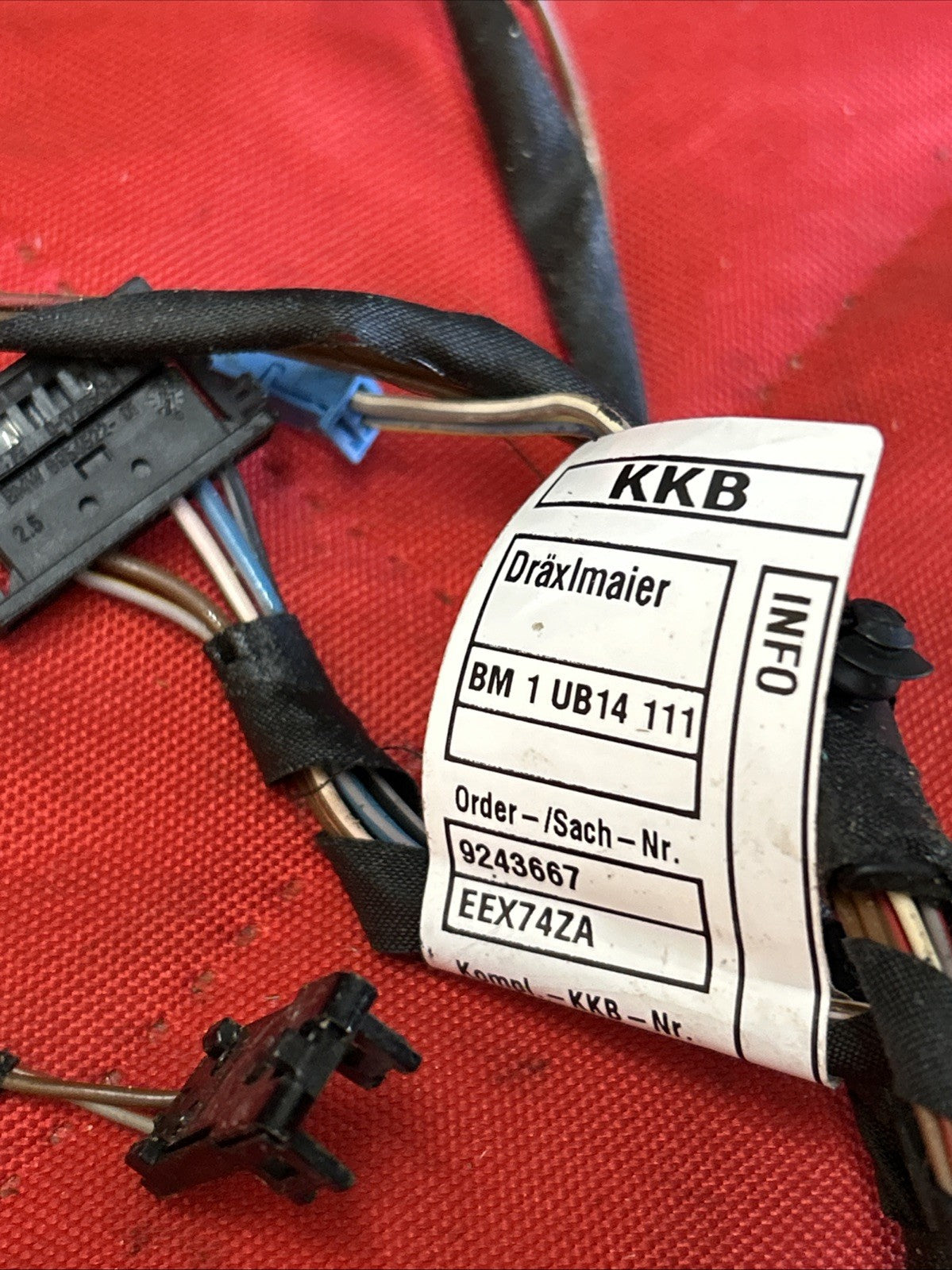 2011-2018 BMW X3 Rear Left Door Wiring 9243667 OEM