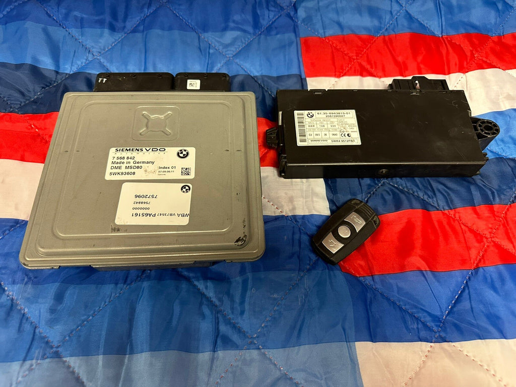 BMW E88 E90 E92 135 335 535 N54 DME ECU Engine Computer CAS3 Module Key Set OEM