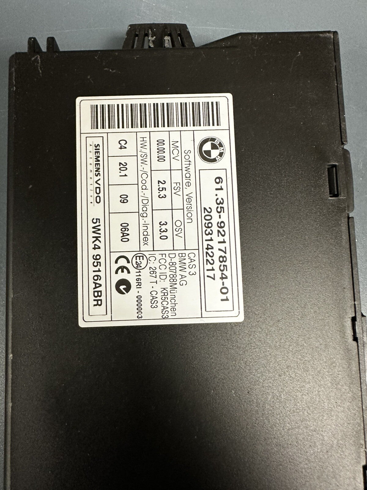 OEM BMW  335 DME ECU CAS ENGINE N54 CONTROL UNIT COMPUTER KEY SET MSD81