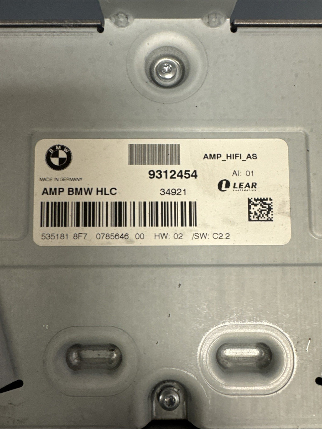 2012 - 2018 BMW F30 F80 Sedan AUDIO RADIO SOUND HiFi AMPLIFIER OEM 9312454