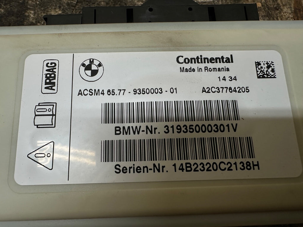 BMW F30 2012- 2019 SRS SAFETY CRASH IMPACT SENSOR CONTROL MODULE OEM 9350003