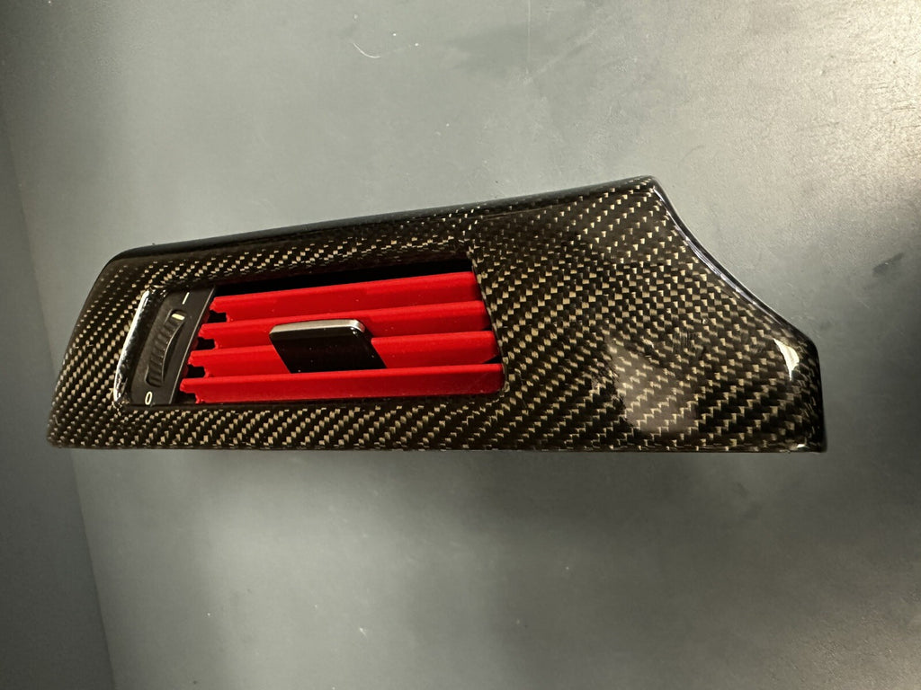 06-13 BMW E93 E92 Driver Side Dash Air Vent Flow Grill 6985538 OEM CARBON WRAP