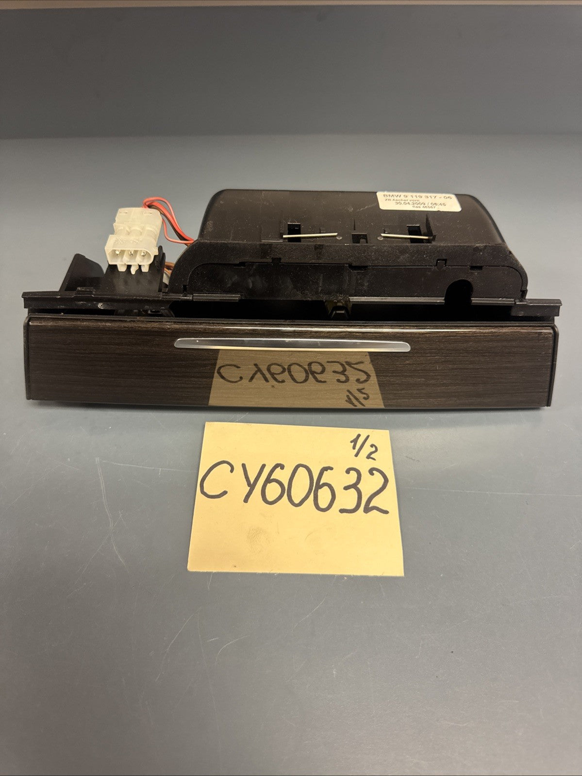09-15 BMW 740i 750i F01 F02 Center Dash Console Ash Tray Wood Trim Panel 9119317