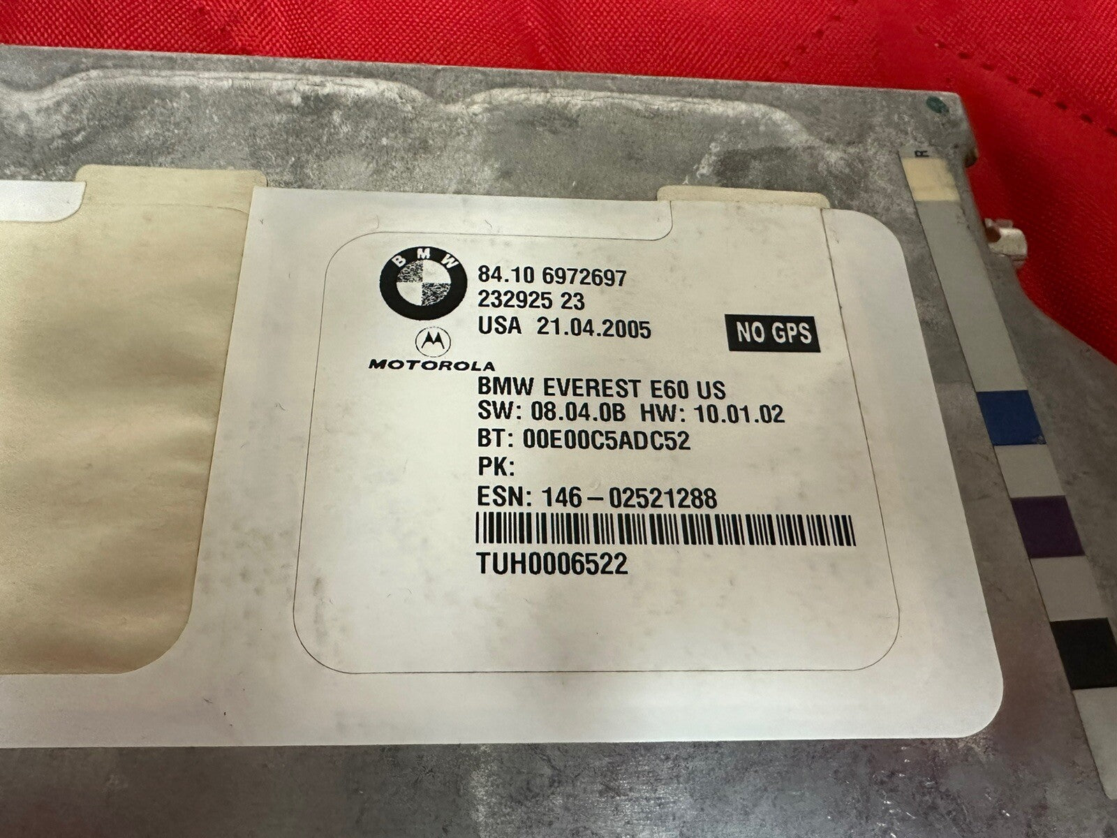 2004-2010 BMW 5 SERIES BLUE TOOTH TELEMATIC MOD. 84106972697 6972697 QH0223