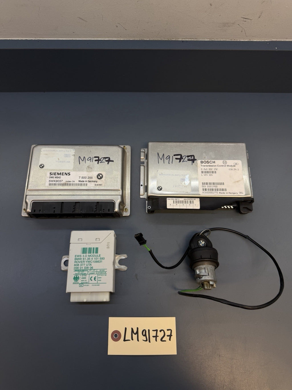 BMW 98-03 3 5 7 SERIES Z3 M52 ENGINE ECU + KEY VIN MATCHED SET 7500255 MS42