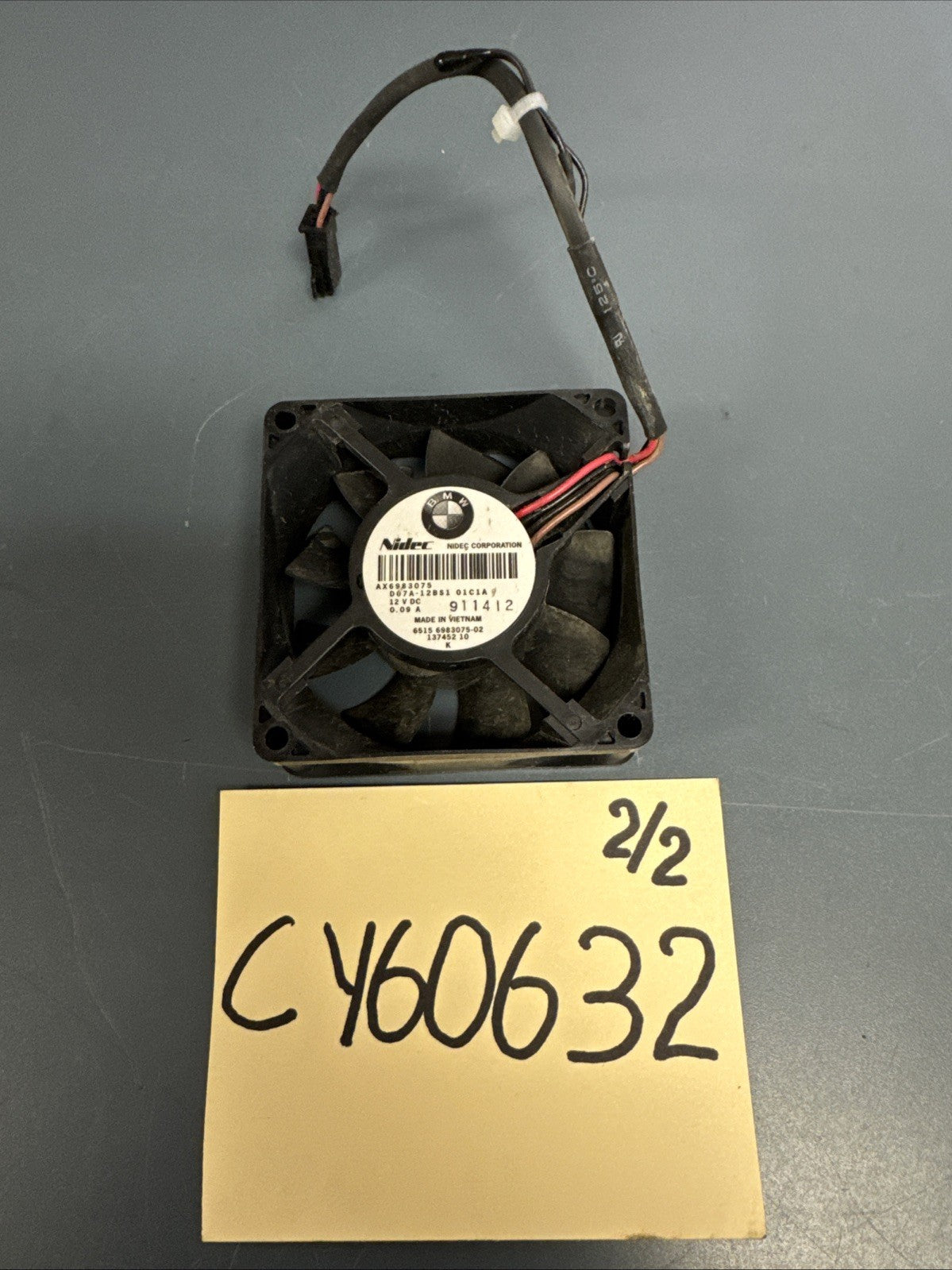 09-16 BMW F10 F01 535i 750i Rear Amp Amplifier Cooling Fan Unit 6983075 OEM
