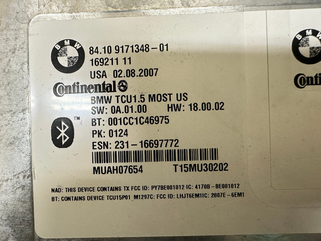 BMW 01-09 E60 5 SERIES REAR BLUETOOTH TELEMATICS CONTROL UNIT OEM 9171348