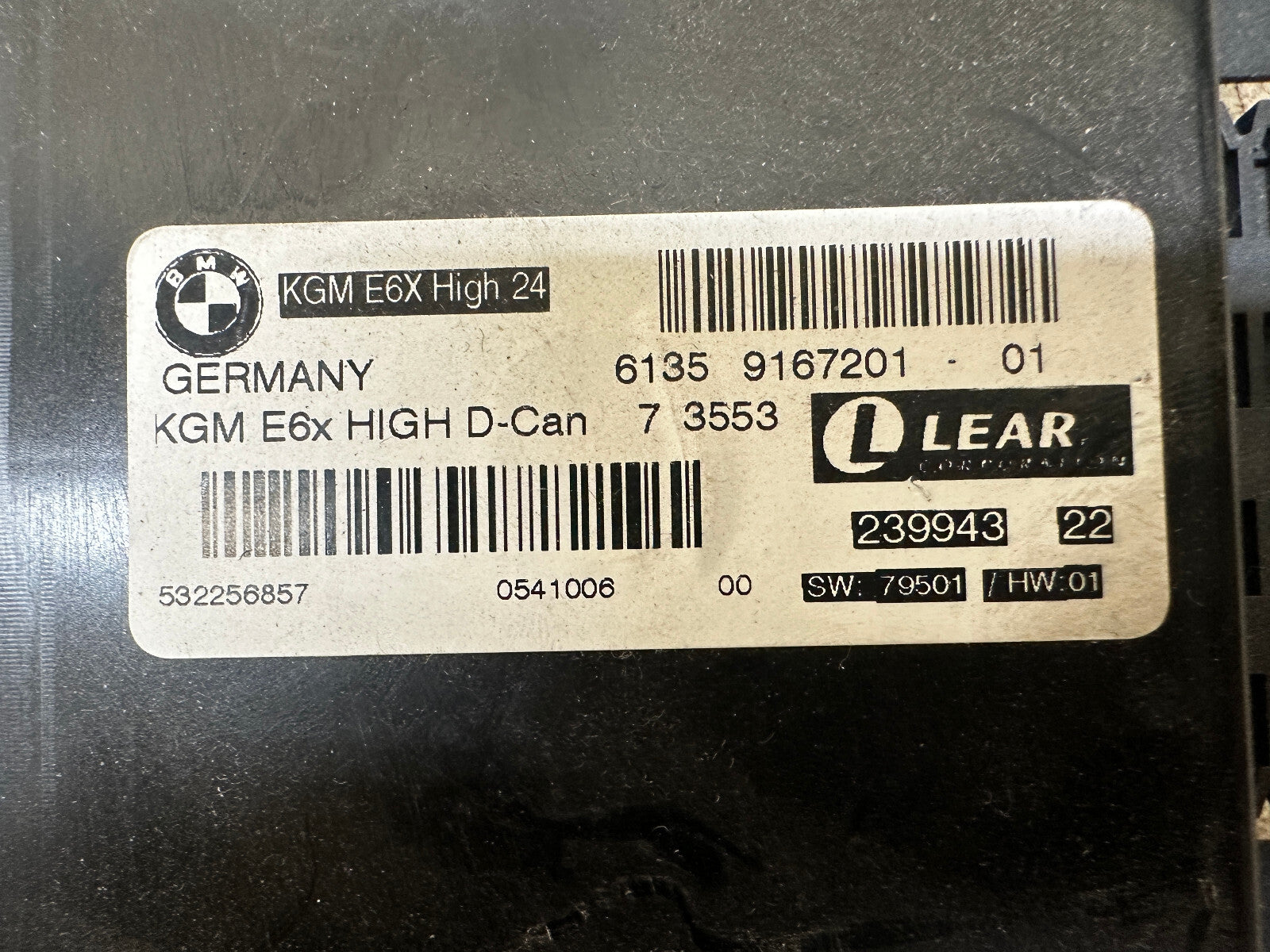 BMW 08-10 E60 E63 5/6 SERIES COMFORT CONVENIENCE CONTROL MODULE OEM 9167201