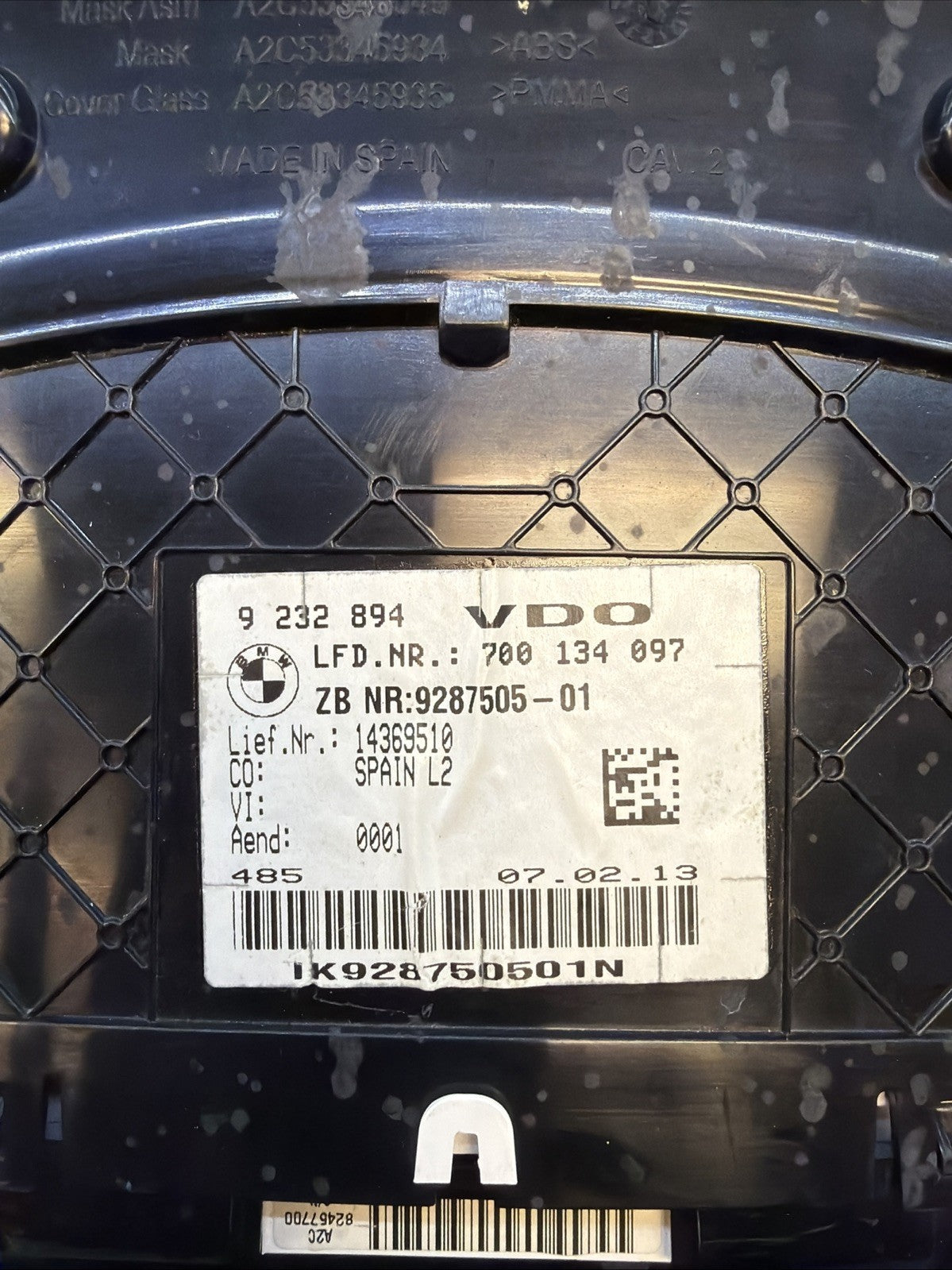 12-16 BMW F30 320i MPH Speedometer Cluster Gauge OEM 9232894 UNKNOWN MILEAGE