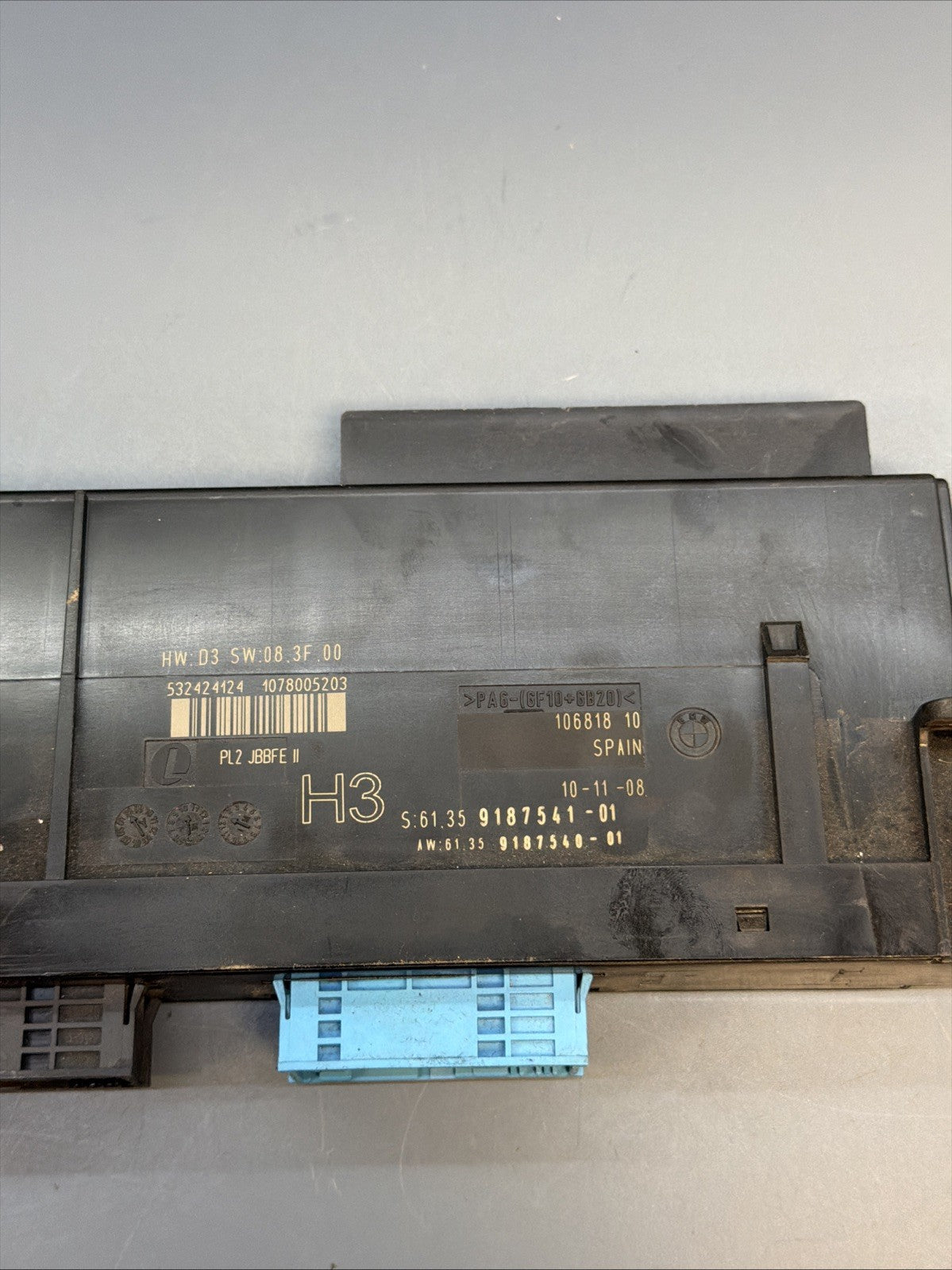 07-13 BMW E90 E92 E93 335i PL2 JBFE2 COMFORT BODY CONTROL MODULE BCM BCU 9187541