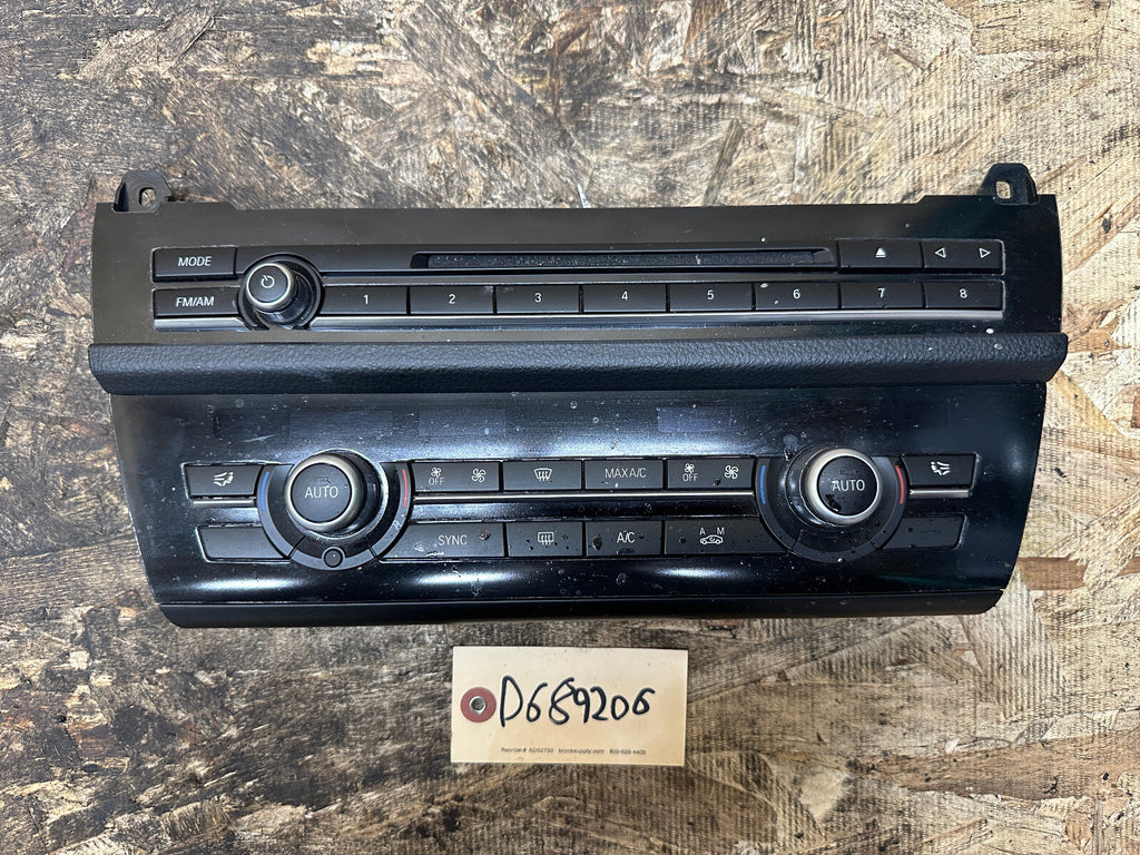 BMW 10-17 F10 5 SERIES AUDIO HEAD UNIT CLIMATE CONTROL PANEL BLACK OEM 9324323
