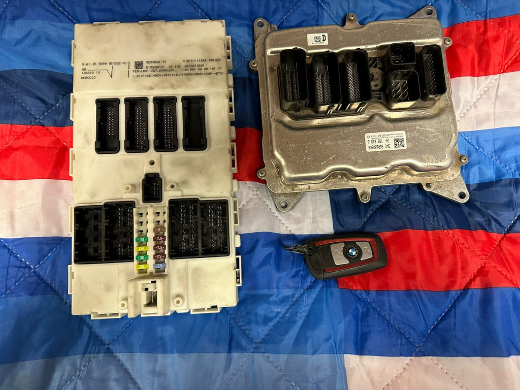 12-17 BMW F30 F22 F36 N26 ECU DME ENGINE COMPUTER KEY IGNITION UNIT SET OEM 109K