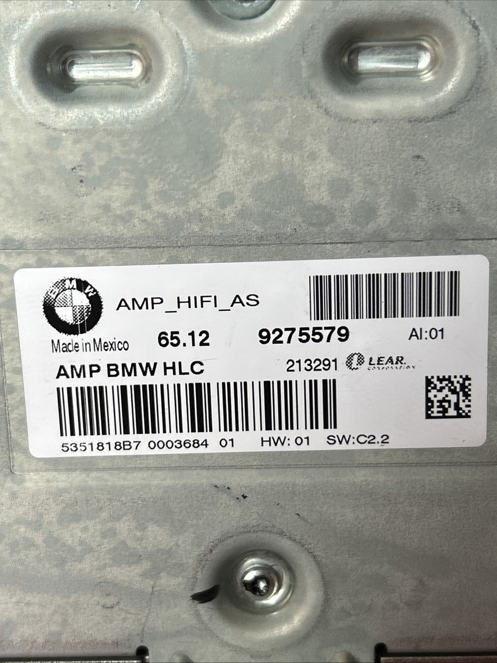 07-13 BMW X5 E70 HIFI SOUND RADIO AUDIO AMPLIFIER AMP HLC LEAR OEM 9275579
