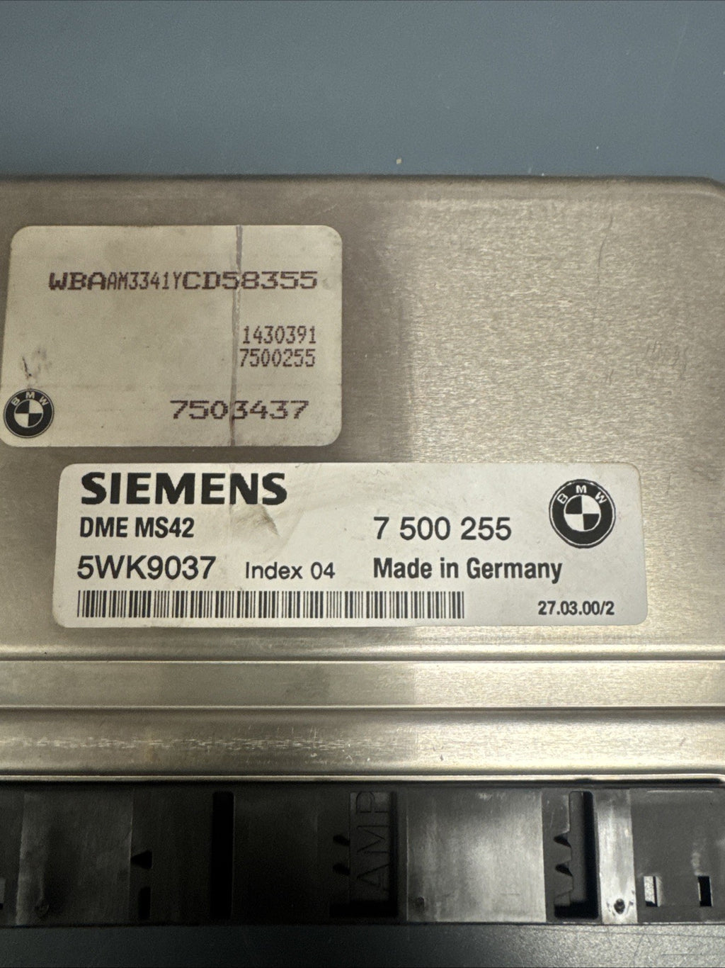 1999-2001 Bmw E39 E46 Engine Computer Control Module ECU ECM Oem 5WK9037 7500255