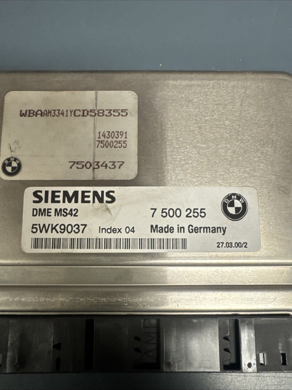 1999-2001 Bmw E39 E46 Engine Computer Control Module ECU ECM Oem 5WK9037 7500255