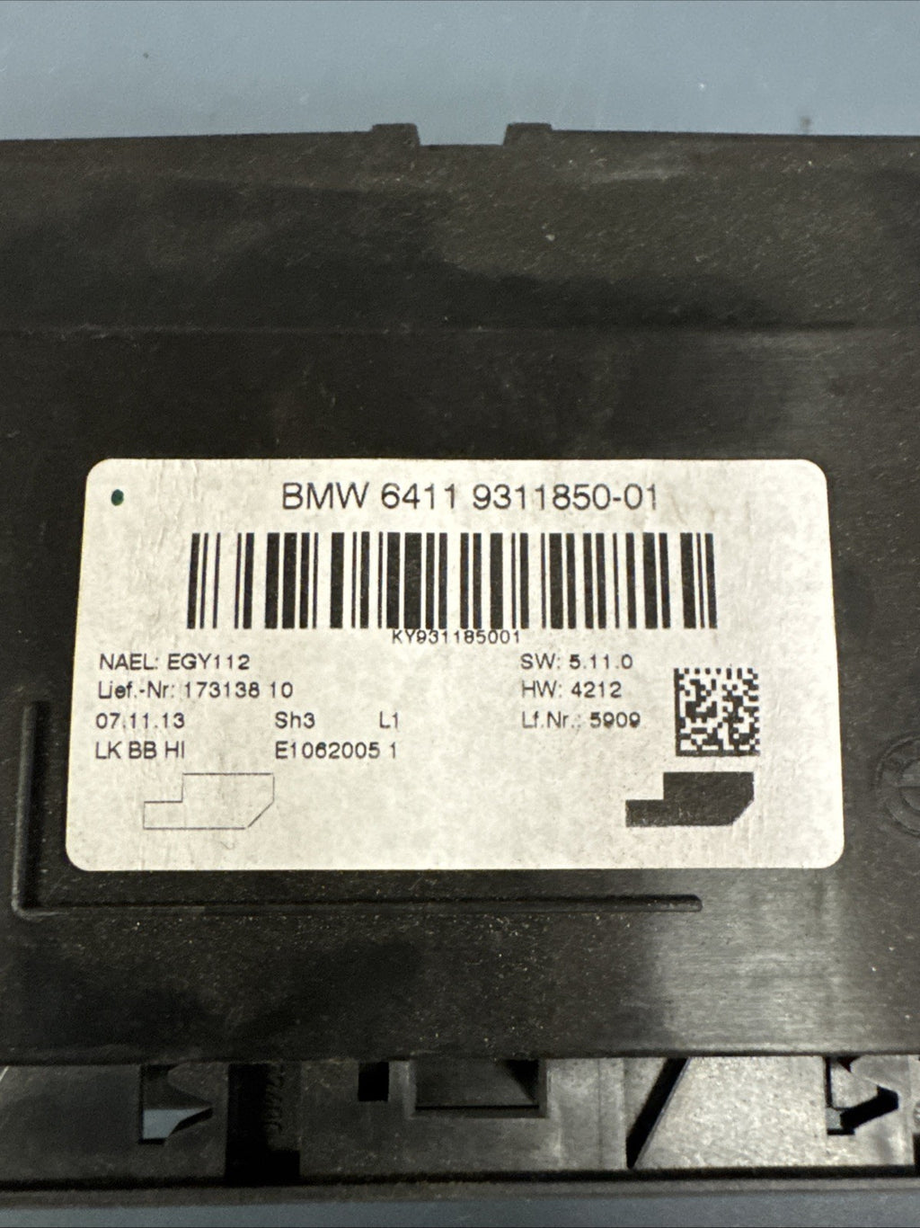 2012-2016 BMW 328i F30 AC HEATER CONTROL MODULE 9311850 OEM