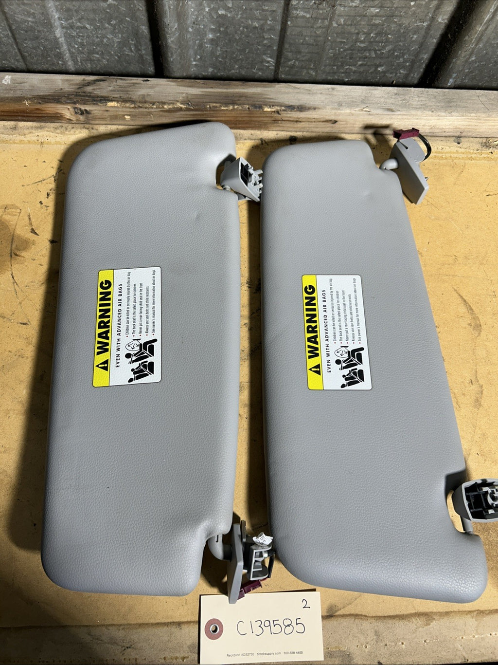 BMW E90 E91 E92 E93 Sun Visor Set OEM – Driver & Passenger Gray 6957369 6957370
