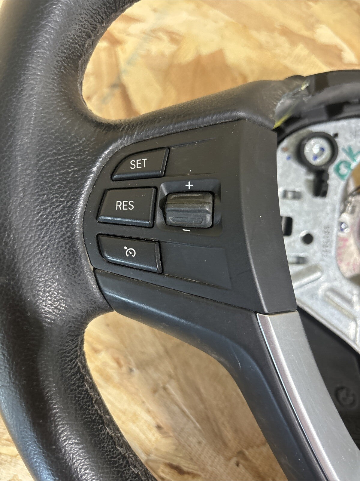 2013 BMW X3 Black Leather Steering Wheel Switches Buttons Trim OEM 2406058 O2-2