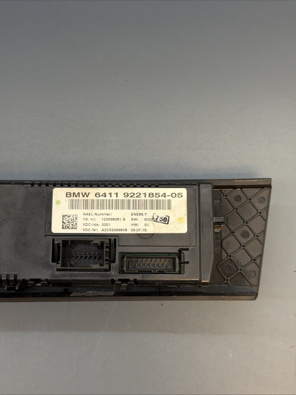 BMW 5-13 E92 E93 3 SERIES AUTOMATIC DIGITAL AC HEATER CONTROL PANEL OEM 9221854