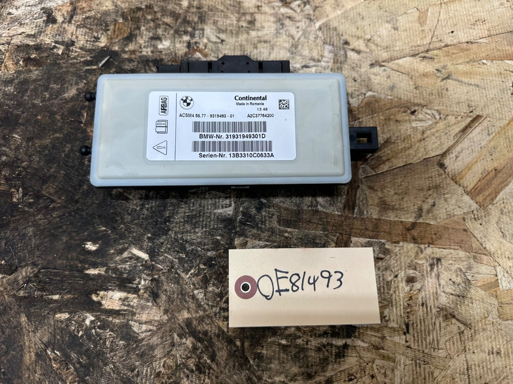 BMW 11-19 F25 X3 F10 5 SERIES F30 3 SERIES CRASH IMPACT SRS SENSOR OEM 9319493