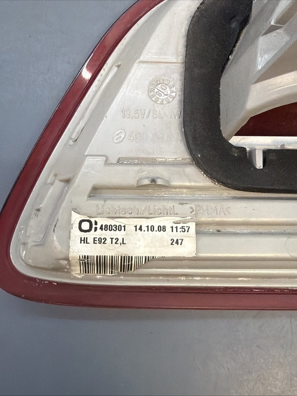 BMW 3 Series 328 335 E92 M3 pre-LCI Left Inner Tail Light 7162299