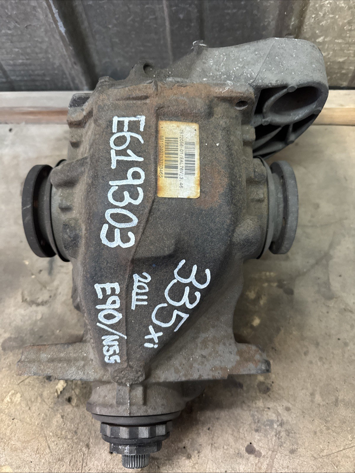 BMW REAR DIFFERENTIAL E90 SERIES 335XI N55 FINAL DRIVE 3.46 7572056