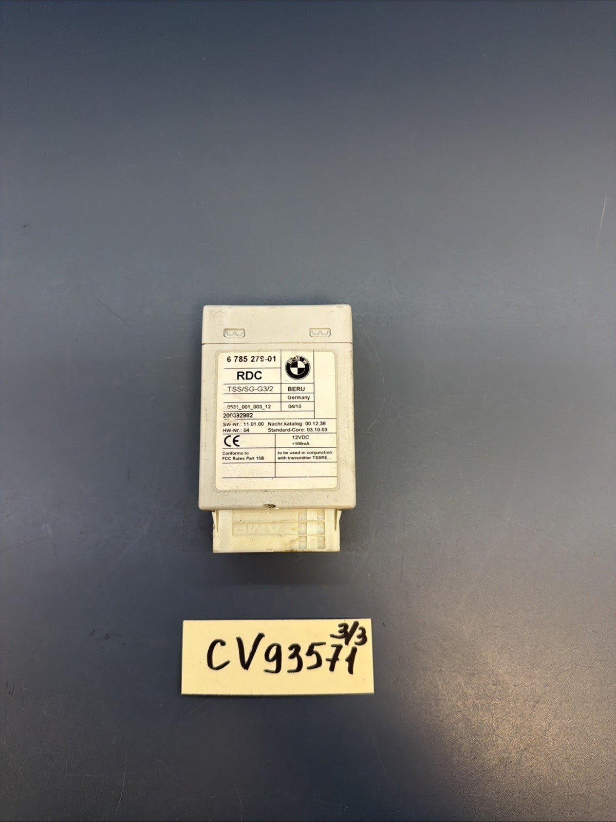 07-11 BMW E82 E88 E90 E92 E60 E63 E89 TIRE PRESSURE CONTROL MODULE TPMS 6785279