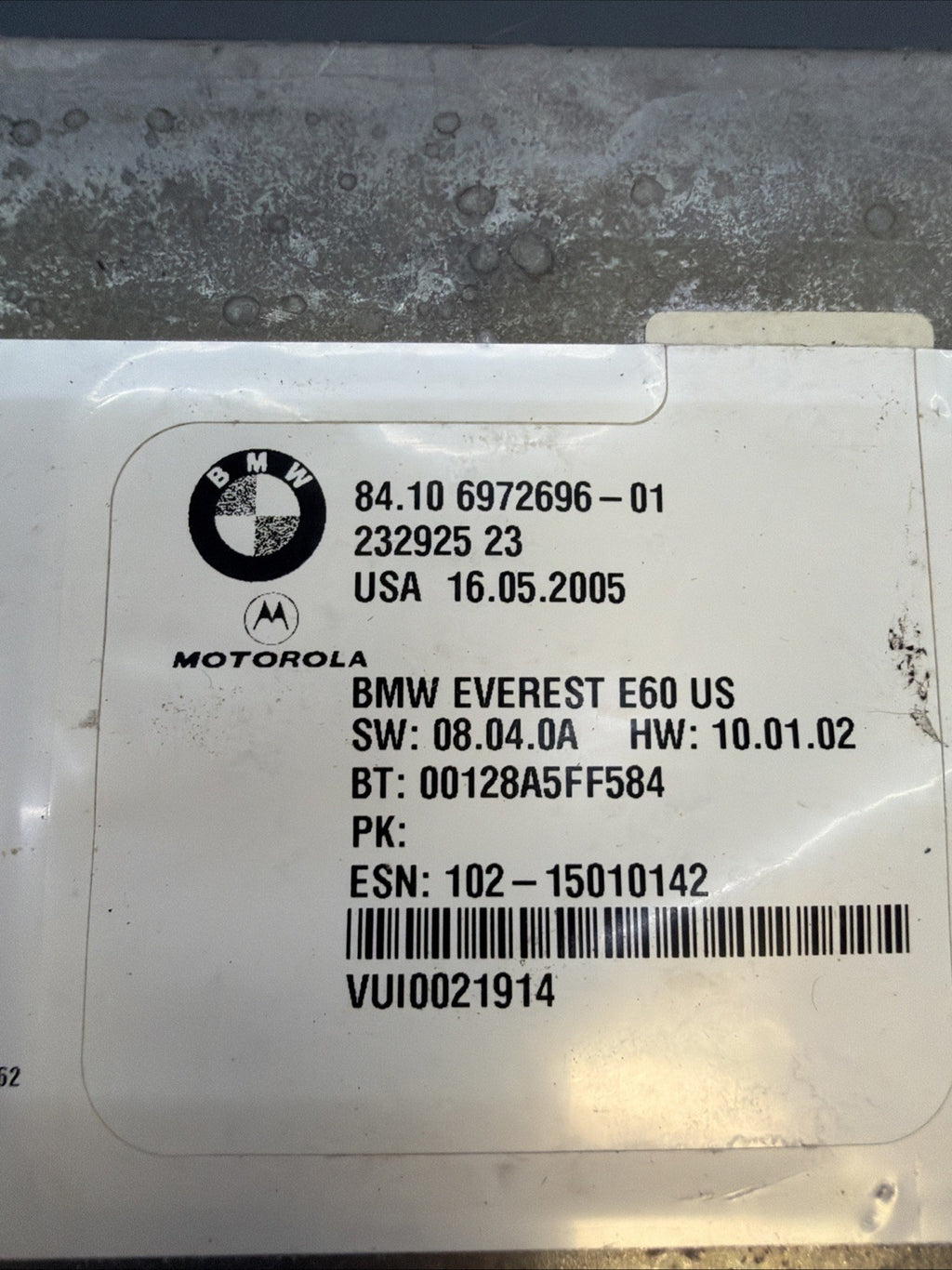 2005-2006 BMW 525i 530i 545i 650i Telematics Control Module Genuine OEM 6972696
