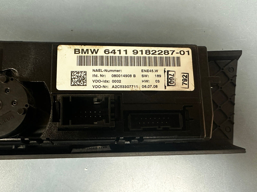 BMW 3 E81 E87 E90 M3 Climate Control Unit A/C Air Conditioning Panel 9182287