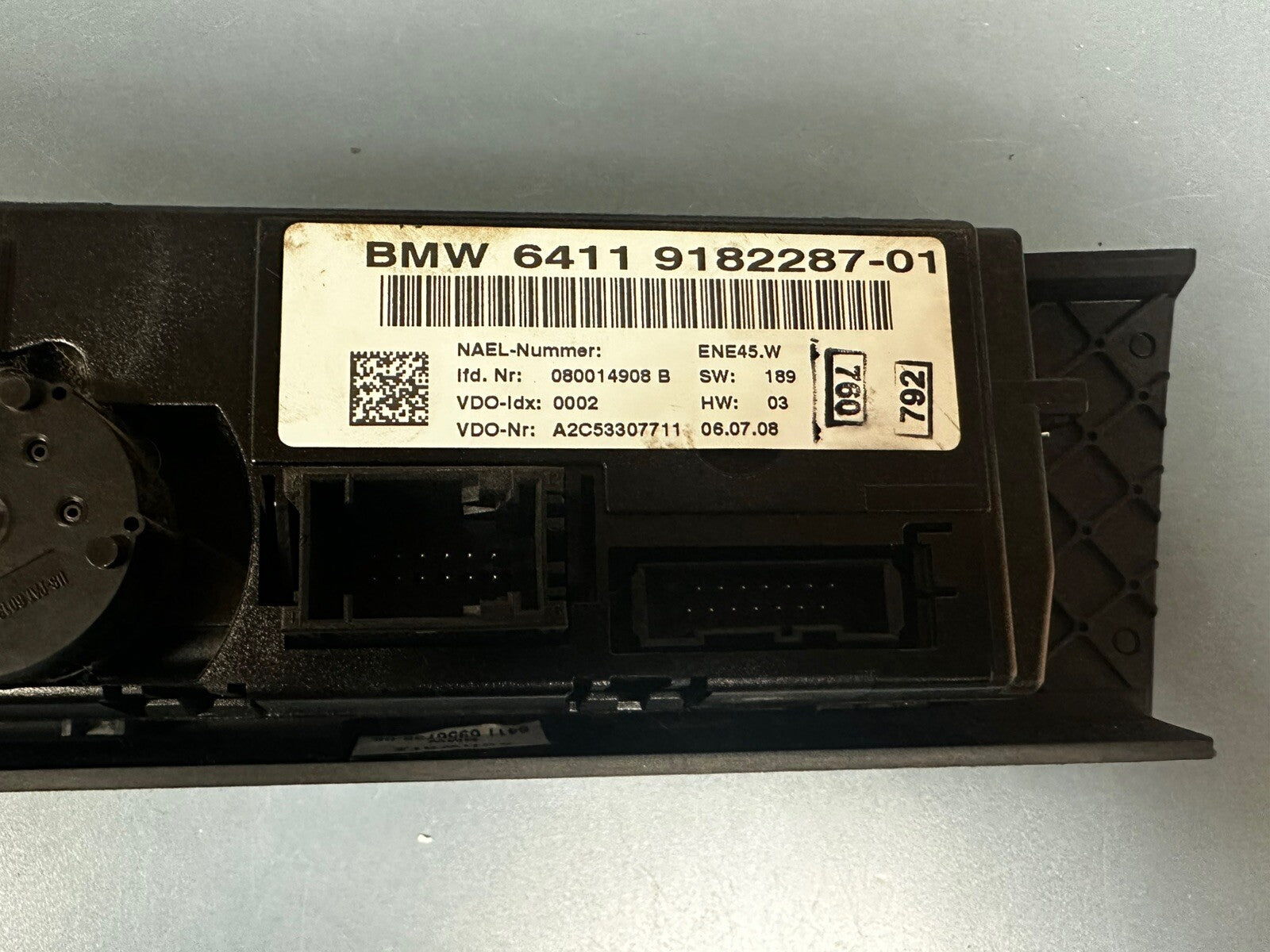 BMW 3 E81 E87 E90 M3 Climate Control Unit A/C Air Conditioning Panel 9182287