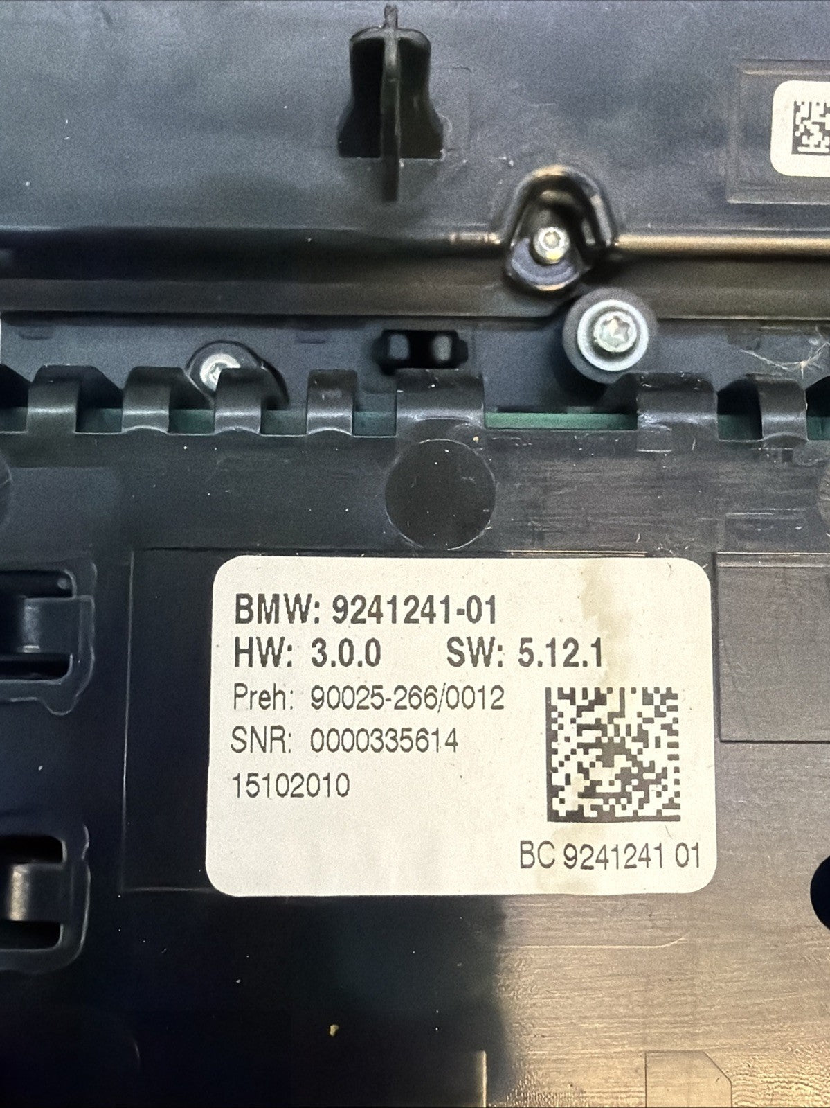 BMW 2010-2017 F10 5 SERIES AC HEATER CLIMATE CONTROL PANEL BLACK OEM 9241241