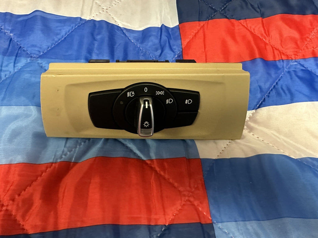 06-11 BMW E90 E92 328i 335i HEADLIGHT CONTROL SWITCH UNIT TAN 9169398 OEM