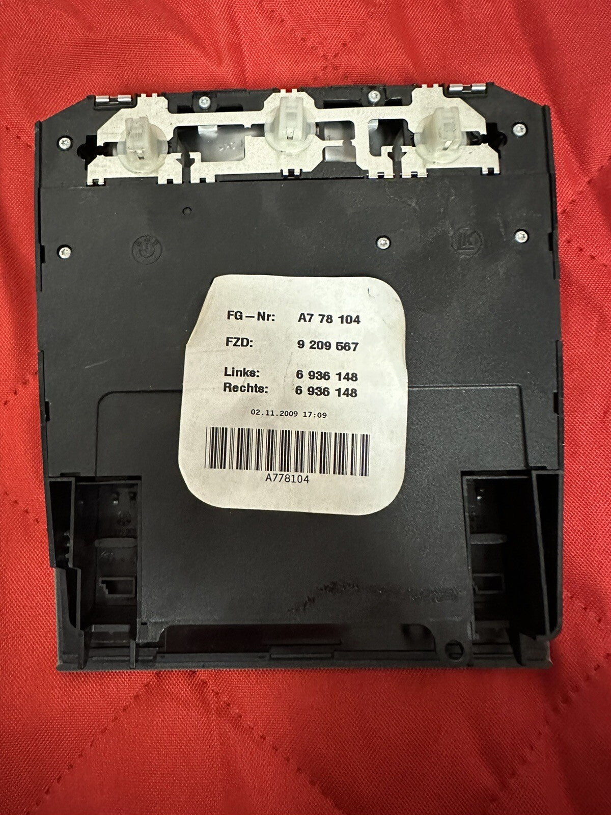 BMW E90 E92 SWITCH UNIT DOME ROOF SLIDING READING LIGHT LAMP GRAY OEM 9209567